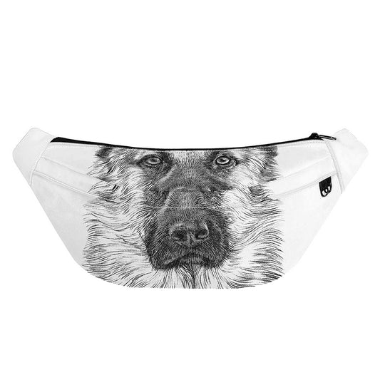 Black And White German Shepherd Print Fanny Pack