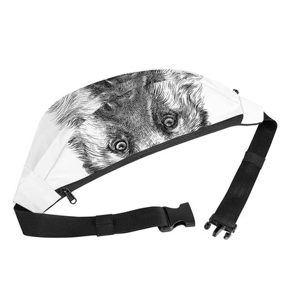 Black And White German Shepherd Print Fanny Pack