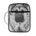 Black And White German Shepherd Print Front Pocket Bible Bag