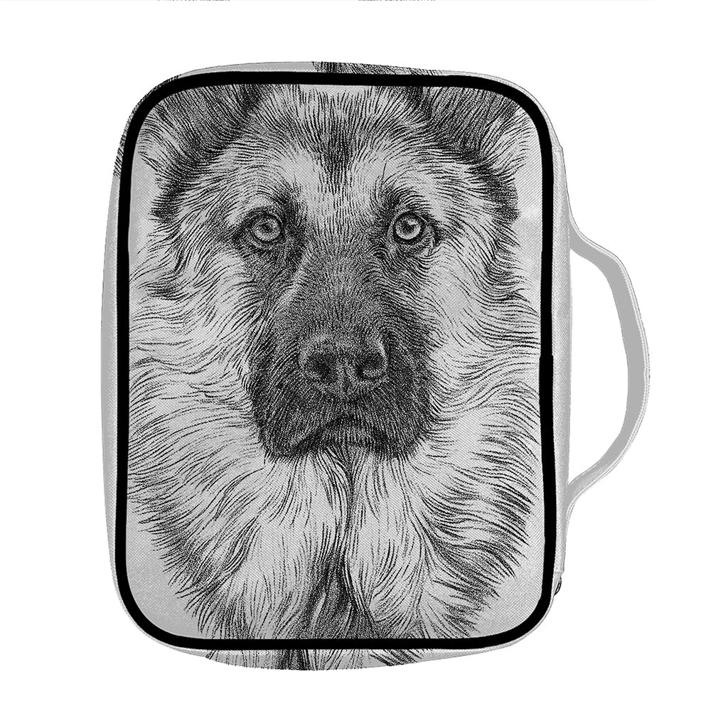 Black And White German Shepherd Print Front Pocket Bible Bag