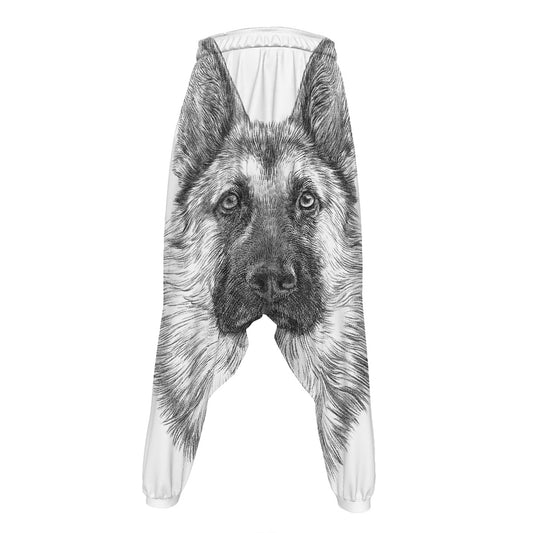 Black And White German Shepherd Print Hammer Pants