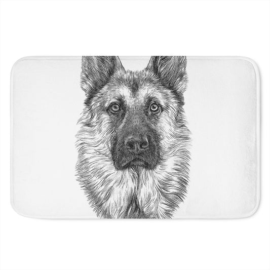 Black And White German Shepherd Print Indoor Door Mat