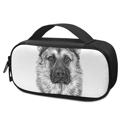 Black And White German Shepherd Print Insulin Cooler Travel Case