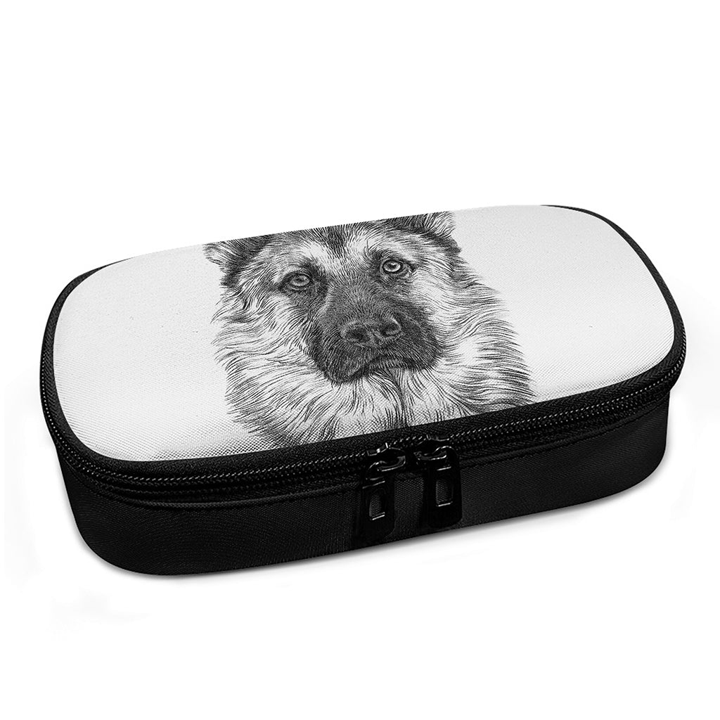 Black And White German Shepherd Print Insulin Cooler Travel Case