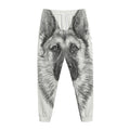 Black And White German Shepherd Print Jogger Pants