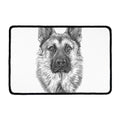 Black And White German Shepherd Print Kitchen Mat