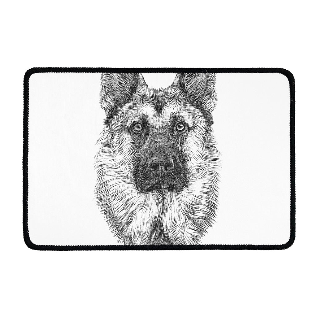 Black And White German Shepherd Print Kitchen Mat
