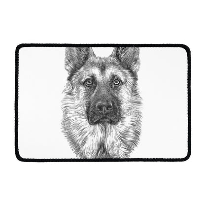 Black And White German Shepherd Print Kitchen Mat