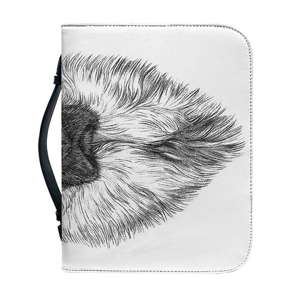 Black And White German Shepherd Print Leather Bible Cover