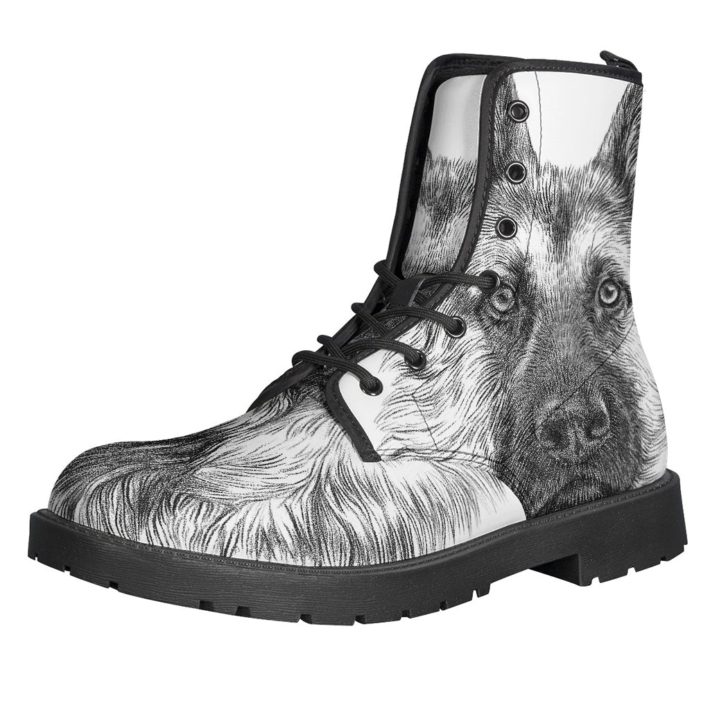 Black And White German Shepherd Print Backpack