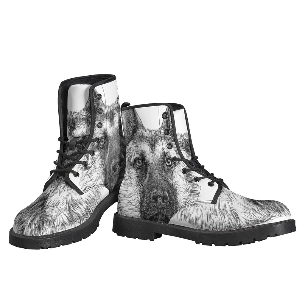 Black And White German Shepherd Print Backpack