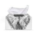 Black And White German Shepherd Print Leather Tissue Box Cover