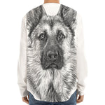 Black And White German Shepherd Print Long Sleeve Baseball Jersey