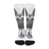 Black And White German Shepherd Print Long Socks