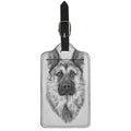 Black And White German Shepherd Print Luggage Tag
