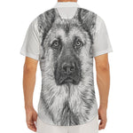 Black And White German Shepherd Print Men's Deep V-Neck Shirt