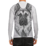 Black And White German Shepherd Print Men's Long Sleeve Rash Guard
