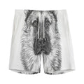 Black And White German Shepherd Print Men's Athletic Shorts
