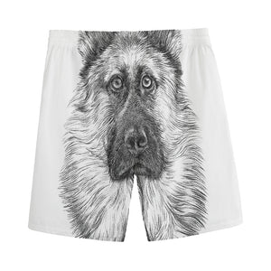 Black And White German Shepherd Print Men's Sports Shorts