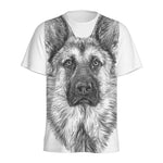 Black And White German Shepherd Print Men's Sports T-Shirt