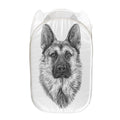 Black And White German Shepherd Print Mesh Laundry Hamper