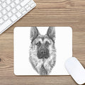 Black And White German Shepherd Print Mouse Pad