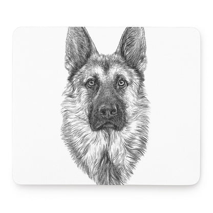 Black And White German Shepherd Print Mouse Pad