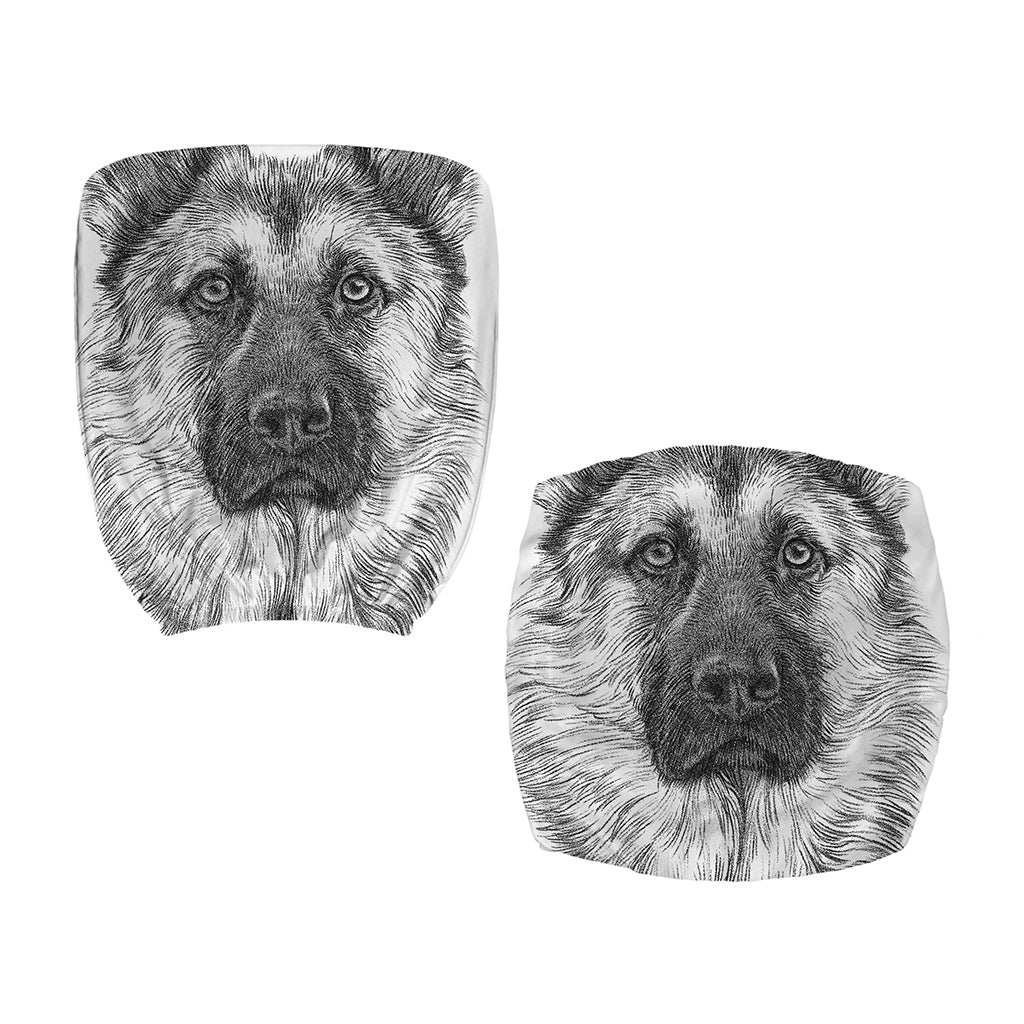 Black And White German Shepherd Print Office Chair Cover