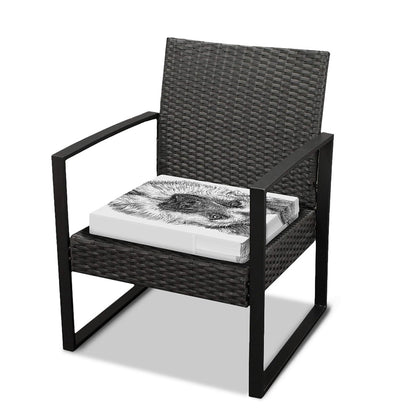 Black And White German Shepherd Print Outdoor Seat Cushion Cover