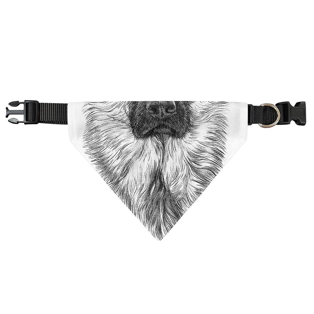 Black And White German Shepherd Print Over The Collar Dog Bandana