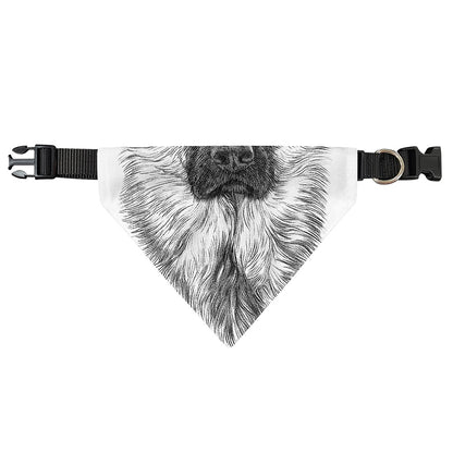 Black And White German Shepherd Print Over The Collar Dog Bandana