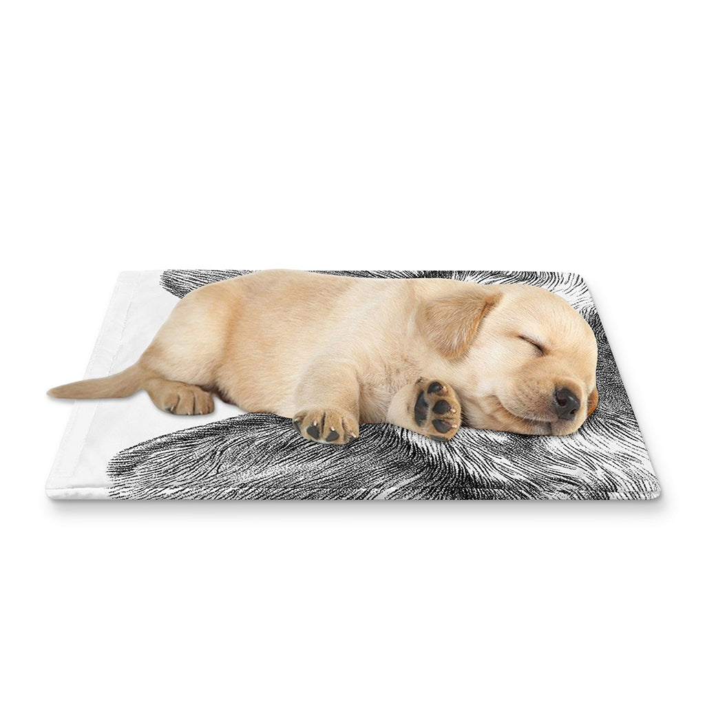 Black And White German Shepherd Print Pet Cooling Mat Cover