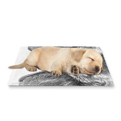 Black And White German Shepherd Print Pet Cooling Mat Cover