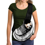 Black And White German Shepherd Print Pet Sling Carrier