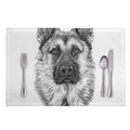Black And White German Shepherd Print Placemat