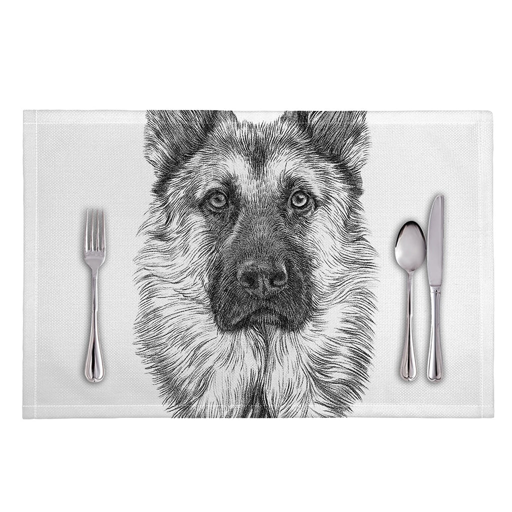 Black And White German Shepherd Print Placemat