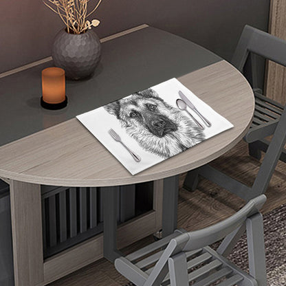 Black And White German Shepherd Print Placemat