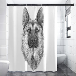 Black And White German Shepherd Print Premium Shower Curtain