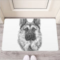Black And White German Shepherd Print Rubber Doormat