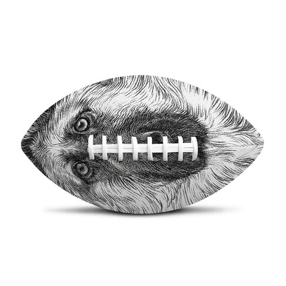 Black And White German Shepherd Print Rugby Ball