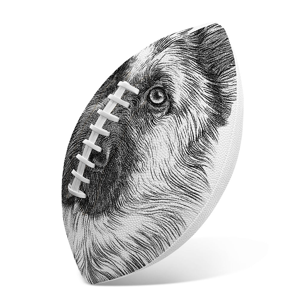 Black And White German Shepherd Print Rugby Ball