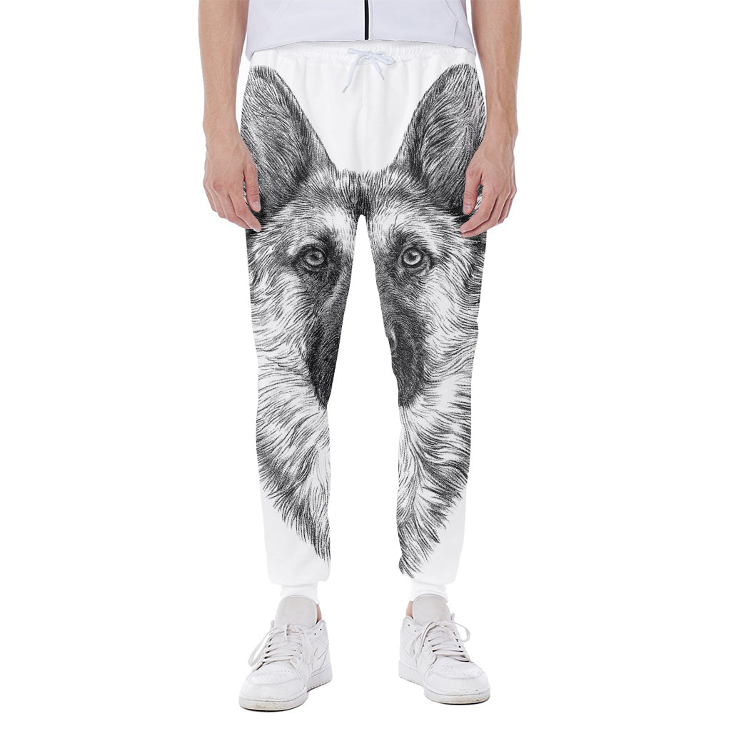 Black And White German Shepherd Print Scuba Joggers
