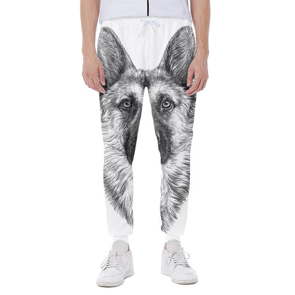 Black And White German Shepherd Print Scuba Joggers