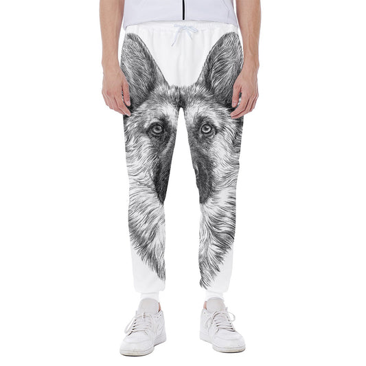 Black And White German Shepherd Print Scuba Joggers