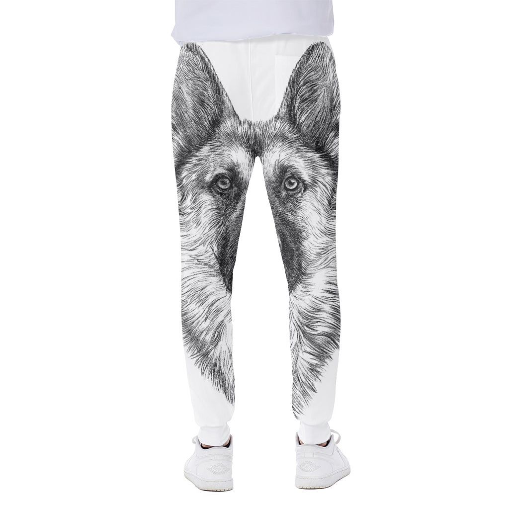 Black And White German Shepherd Print Scuba Joggers