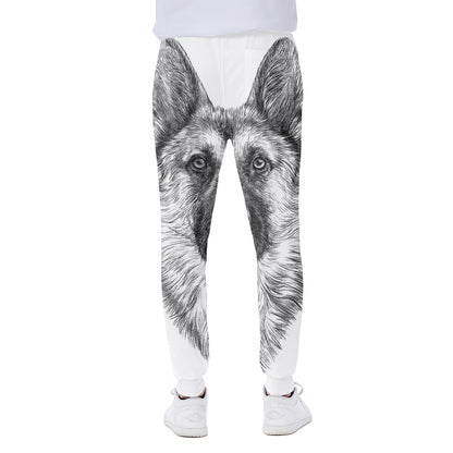 Black And White German Shepherd Print Scuba Joggers