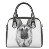 Black And White German Shepherd Print Shoulder Handbag