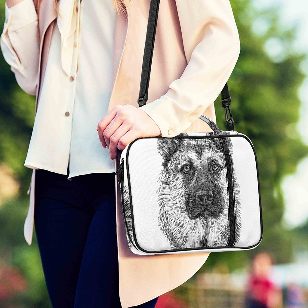 Black And White German Shepherd Print Shoulder Strap Bible Bag