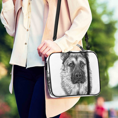 Black And White German Shepherd Print Shoulder Strap Bible Bag