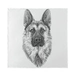 Black And White German Shepherd Print Silk Bandana